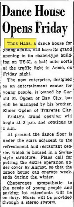 Tanz Haus (Tanz Haus Club, TanzHaus) - Jun 24 1964 Article On Opening (newer photo)